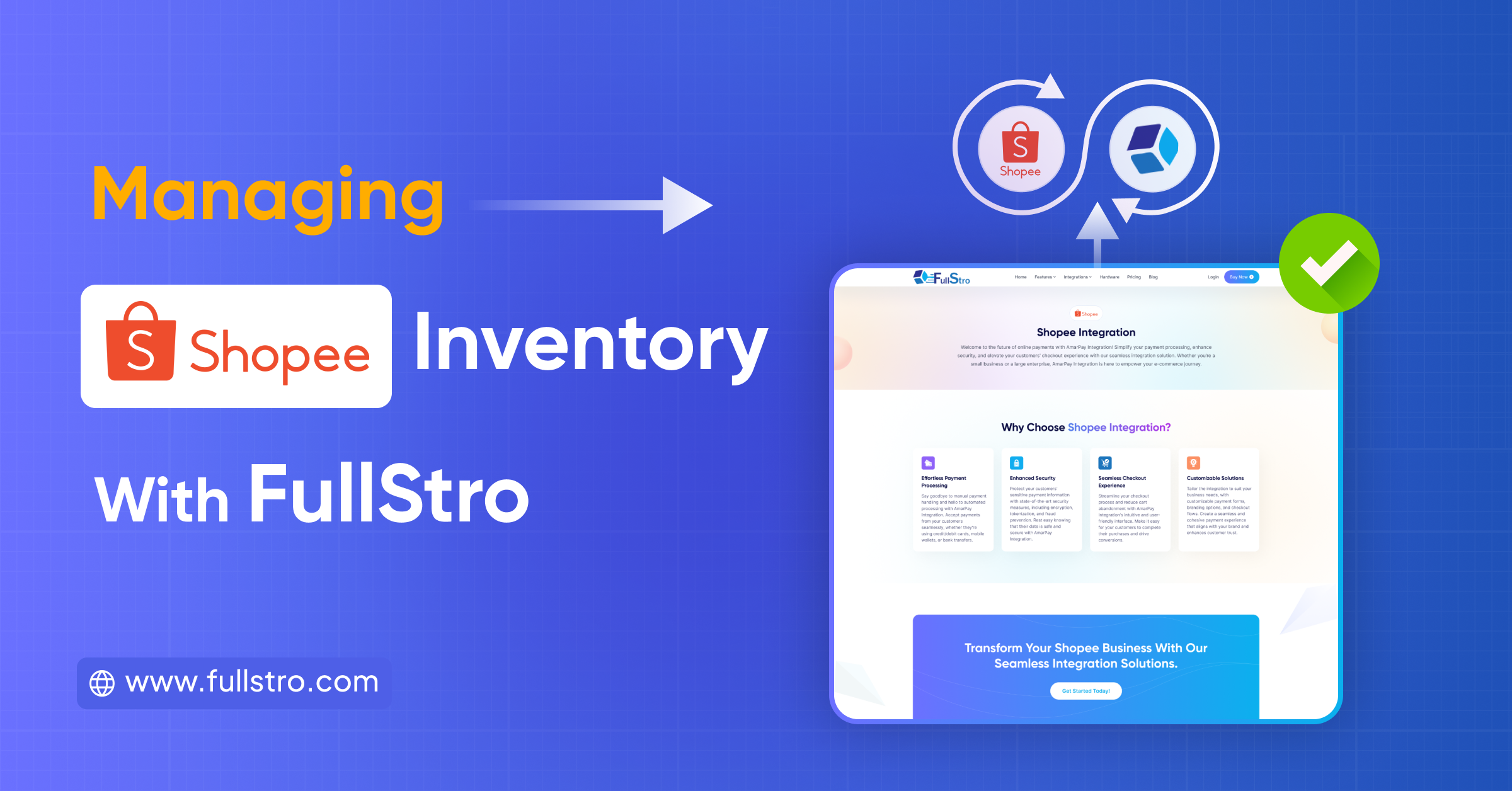Shopee inventory management dashboard using FullStro automation software