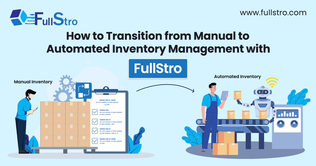 Automated inventory management dashboard showing real-time stock tracking, multi-channel syncing, and business automation using FullStro