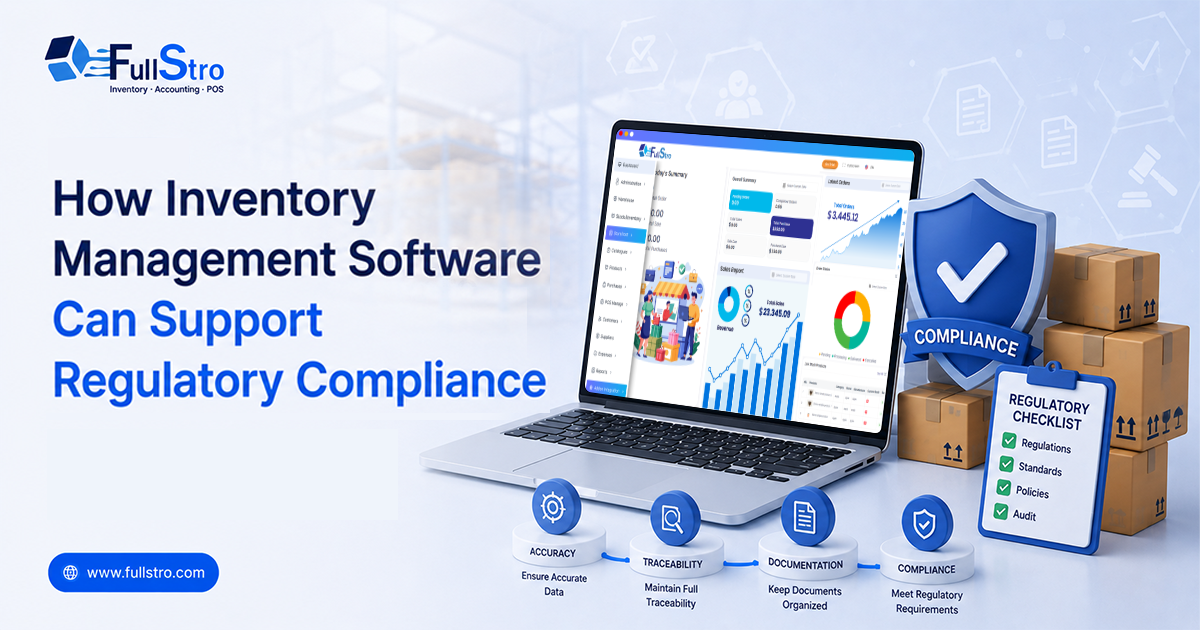 Inventory management software supporting regulatory compliance with accurate stock tracking, audits, and inventory reporting